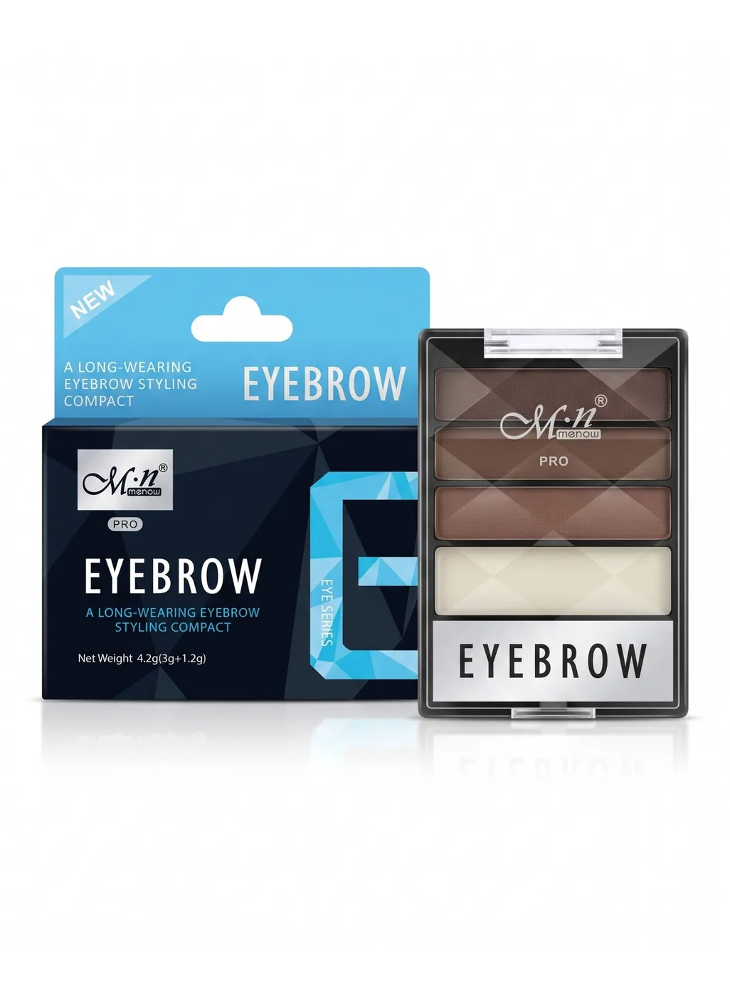 Menow Pro Long-Wearing Eyebrow Powder Kit 4.2g, 02 Brown