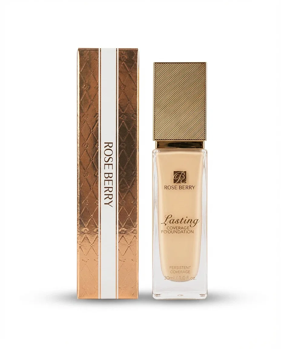 Rose Berry Lasting Coverage Foundation, Matte Finish, Liquid, 30ml, Long-lasting Wear, Flawless Coverage