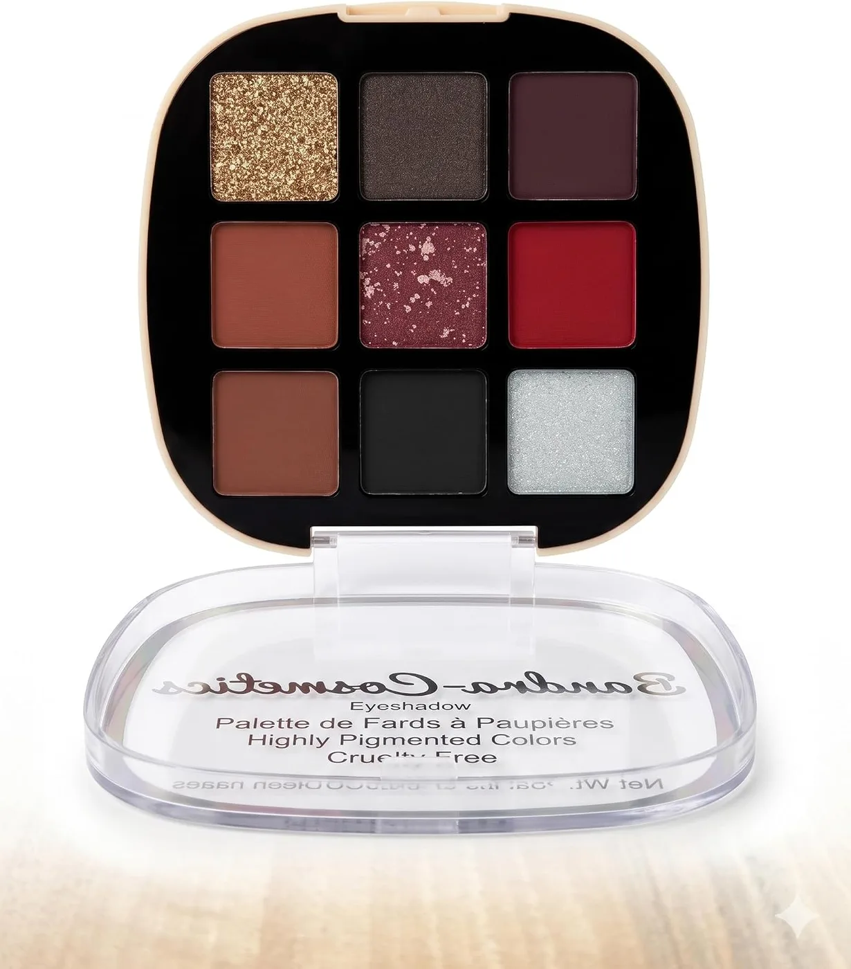 Sandra 9-Shade Eyeshadow Palette, Warm Reds & Neutrals